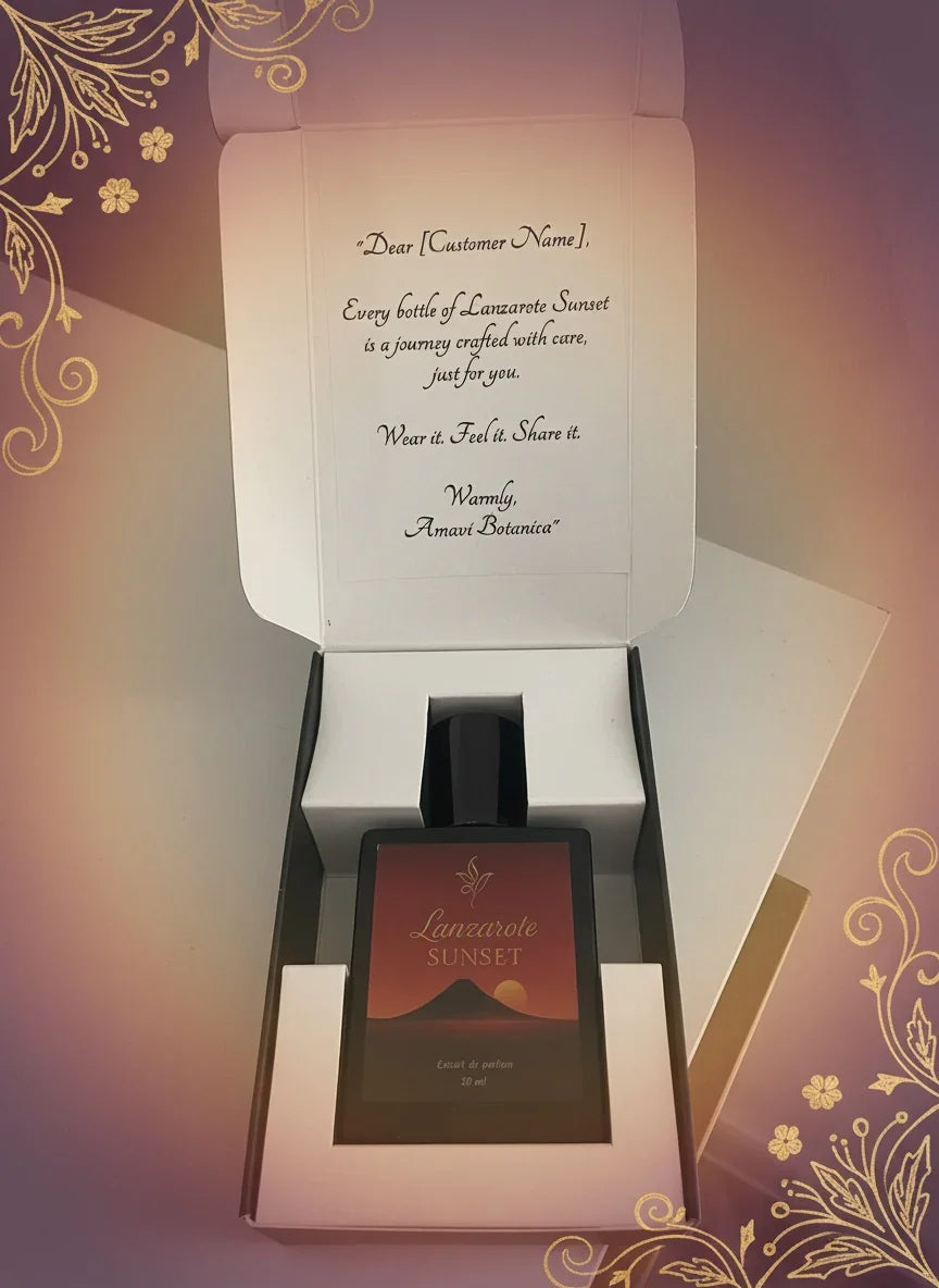 Lanzarote Sunset: Luxury Extrait de Parfum with Botanical Notes 50 ml - Amavi Botanica